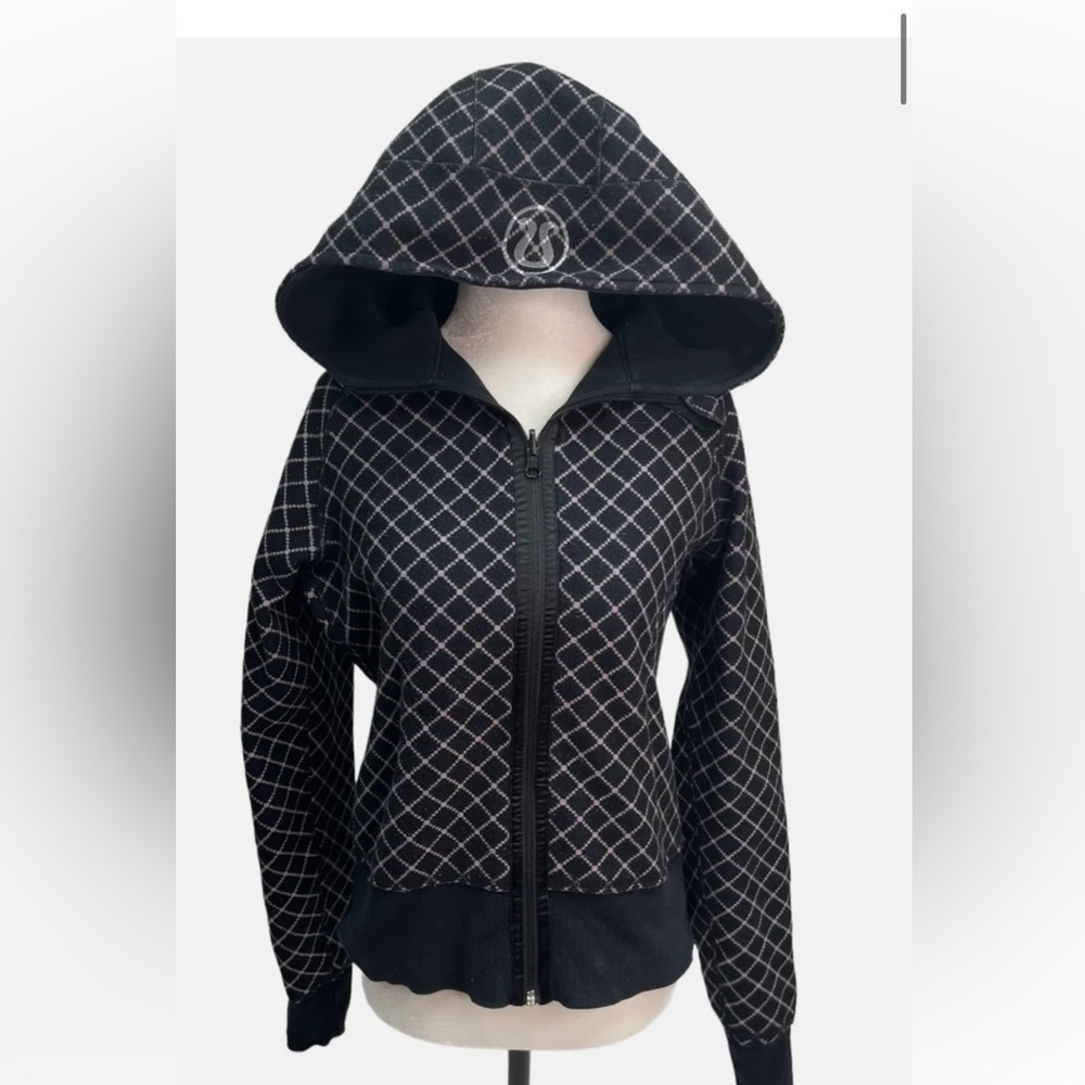 Lululemon Black Reversible Scuba Hoodie -fleece lined Size 6 EUC​ - Picture 10 of 11